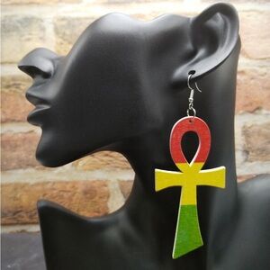 Colorful Ankh Dangle Earrings